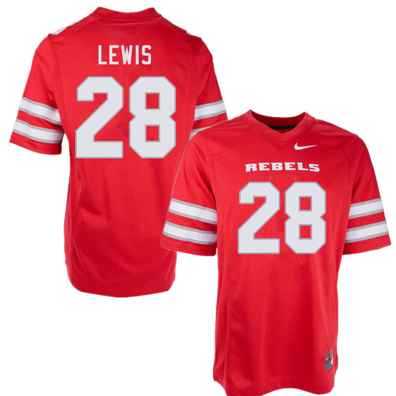 Men #28 Aaron Lewis UNLV Rebels College Football Jerseys Sale-Red - Click Image to Close